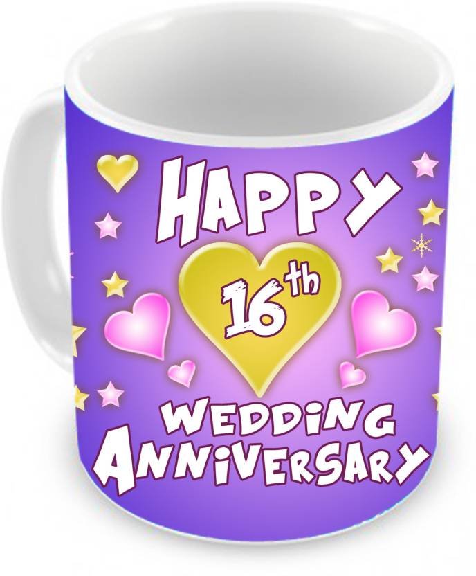 Fantaboy  Happy 16st Wedding Anniversary Printed Coffee Mug