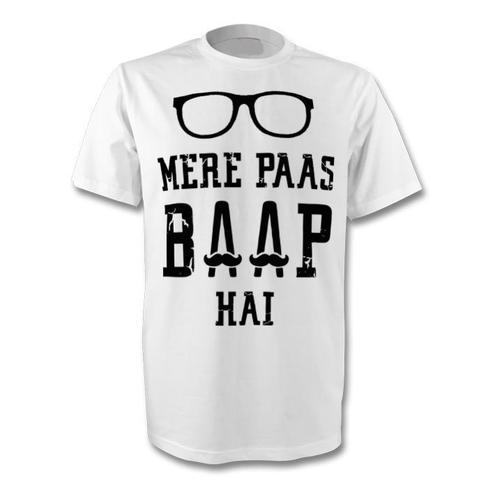 Fantaboy Mera Pass Baap Hai Funny Printed T-Shirt 