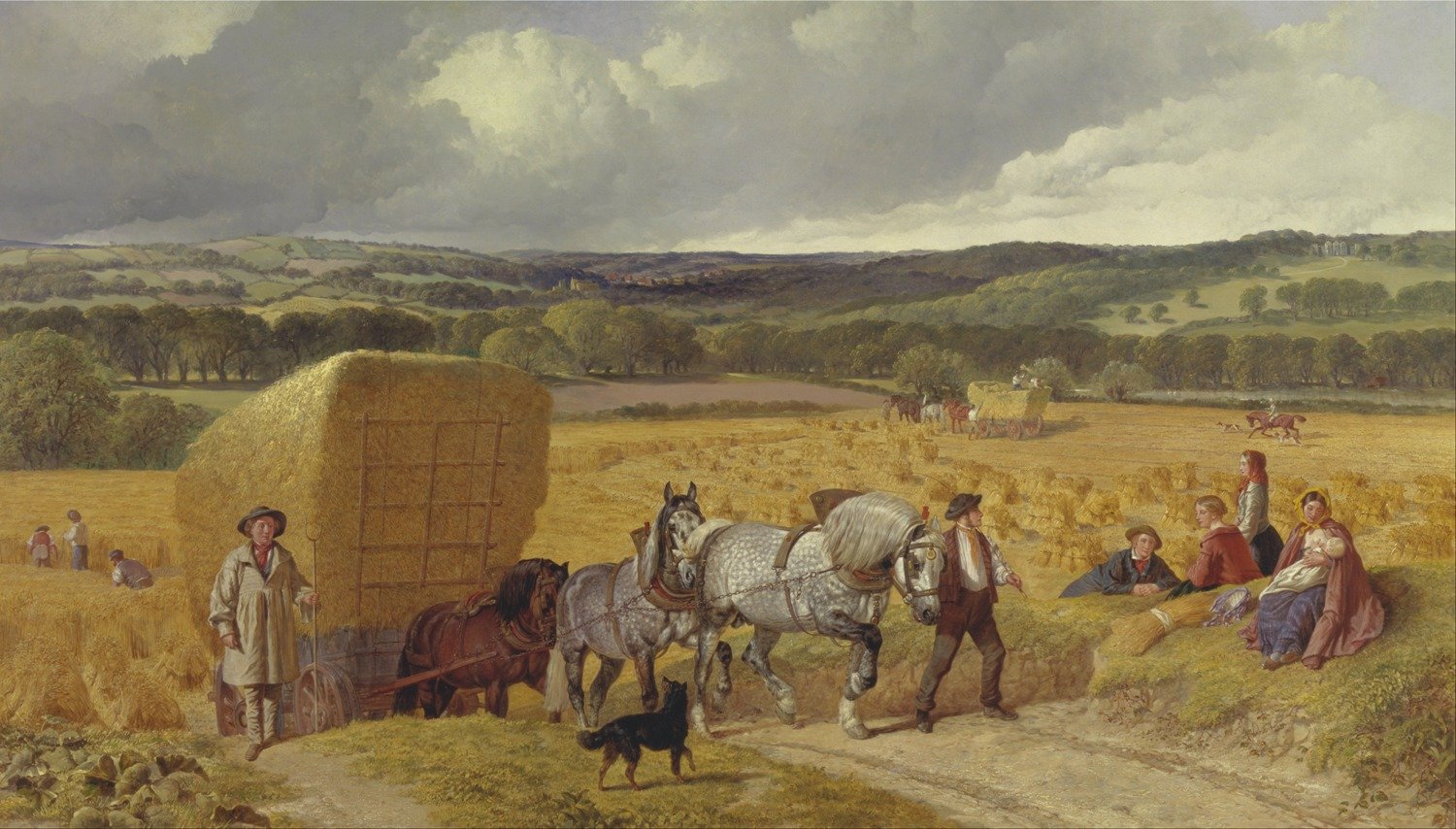 Fantaboy John Frederick Herring Harvest  Design Canvas print (23 x 36 )