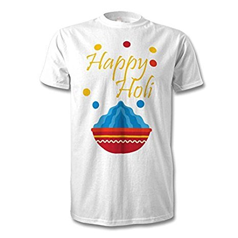 Fantaboy Happy Holi Blue Half Sleeve Casual Printed T Shirt