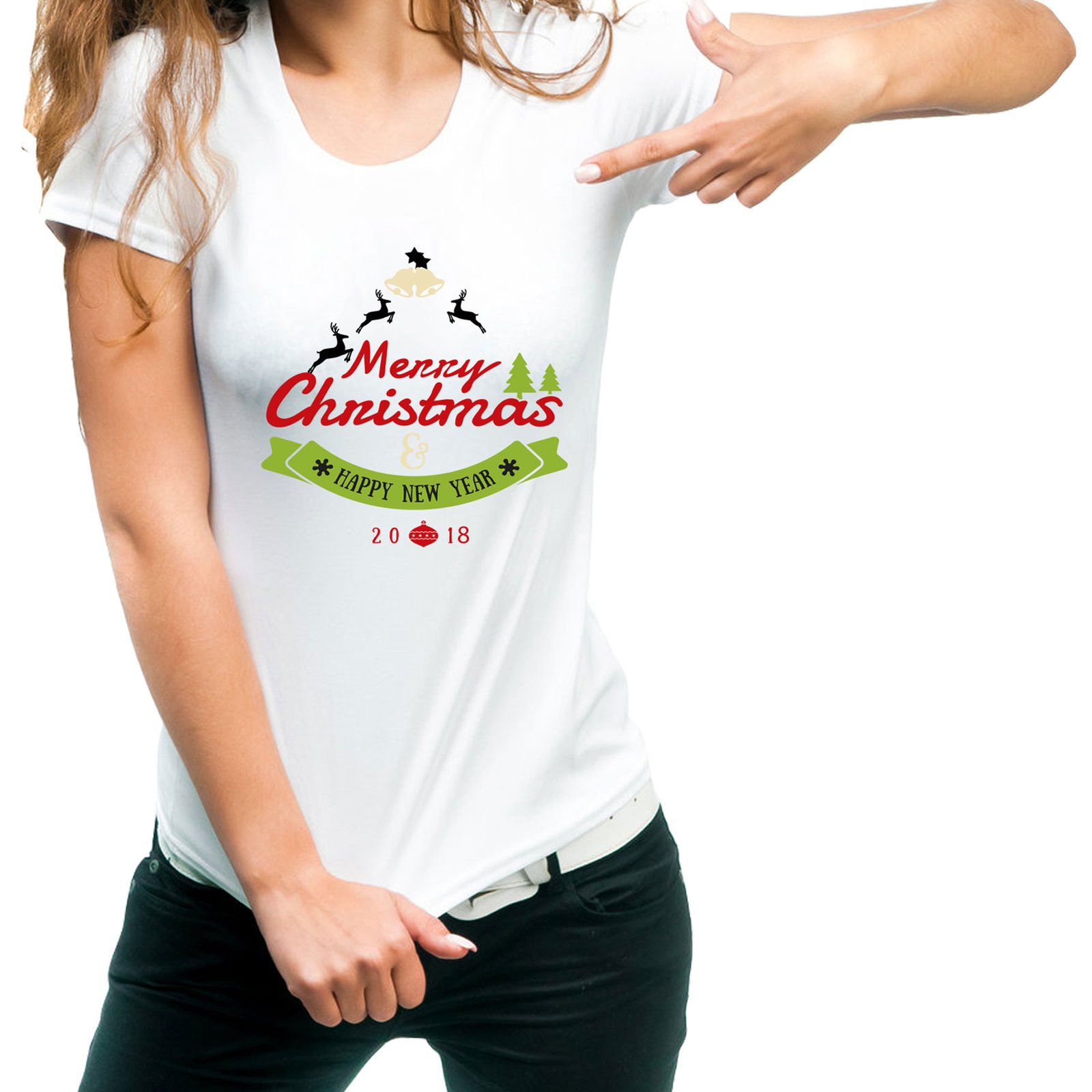 Fantaboy Merry Christmas Happy New Year 2018 Printed T-shirt