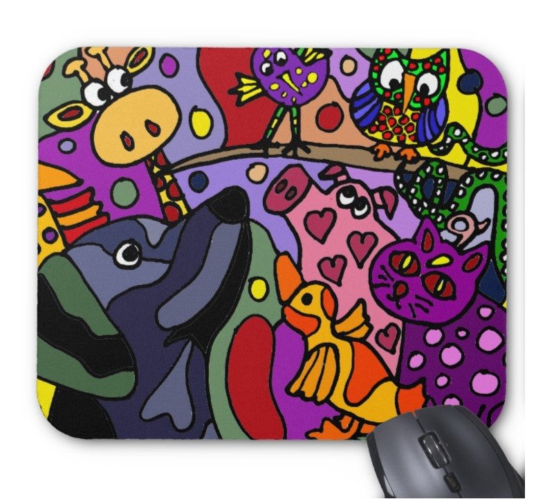 Fantaboy Awesome Abstract Animals Art Mouse Pad