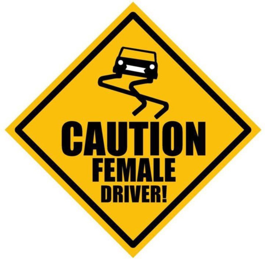 Fantaboy Caution Female Driver Sides Car Sticker