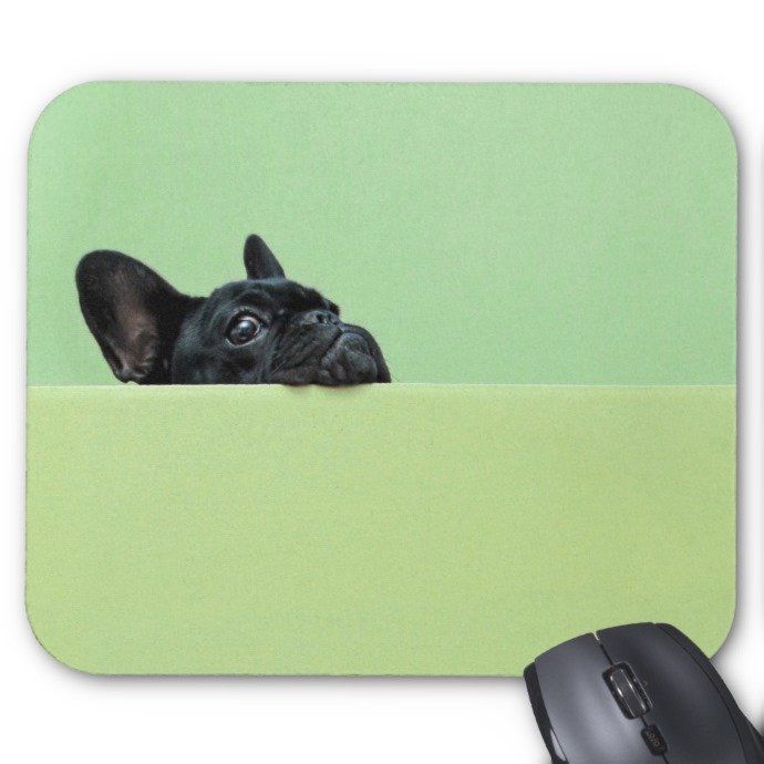 Fantaboy French Bulldog Puppy Peering Over Wall Mouse Pad