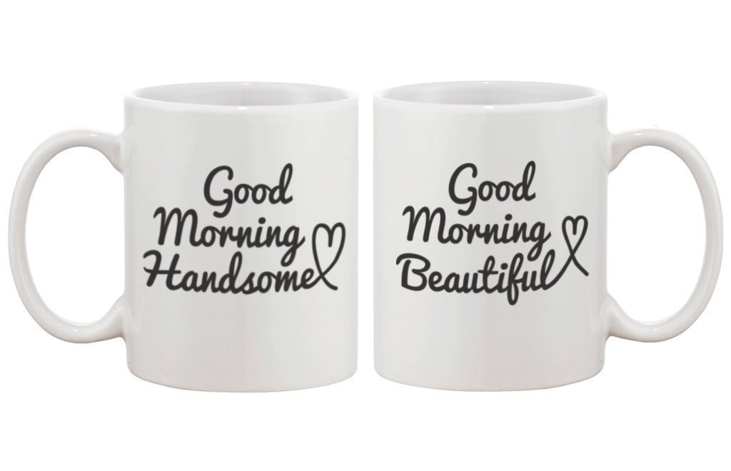 Fantaboy Good Morning Mug Set - Wedding and Bridal Shower Gifts for Couples