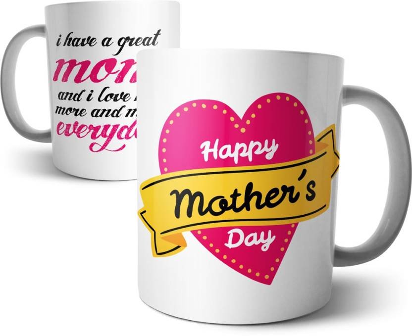 Fantaboy  Mother's Day Heart Shape Printed Coffee Mug
