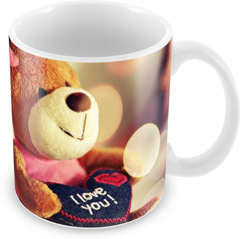 Fantaboy  I Love You Teddy Bear Printed Coffee Mug