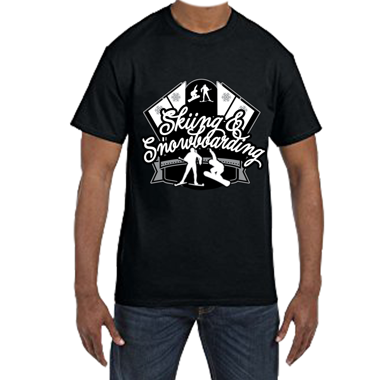 Fantaboy Skiing Snowboarding Printed T-shirt