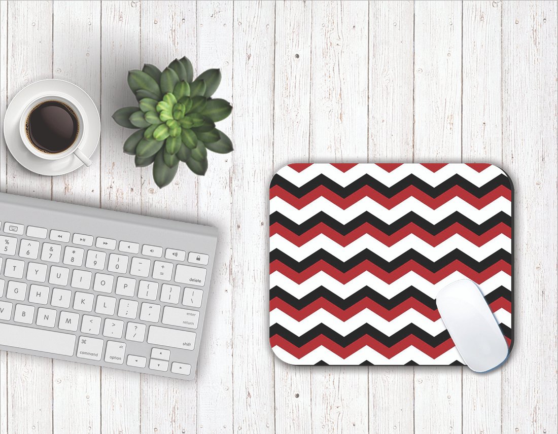 Fantaboy Red Zig-Zag Print Mouse Pad